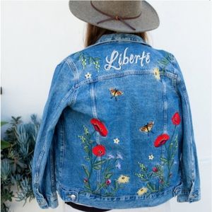 HM+ embroidered denim jacket